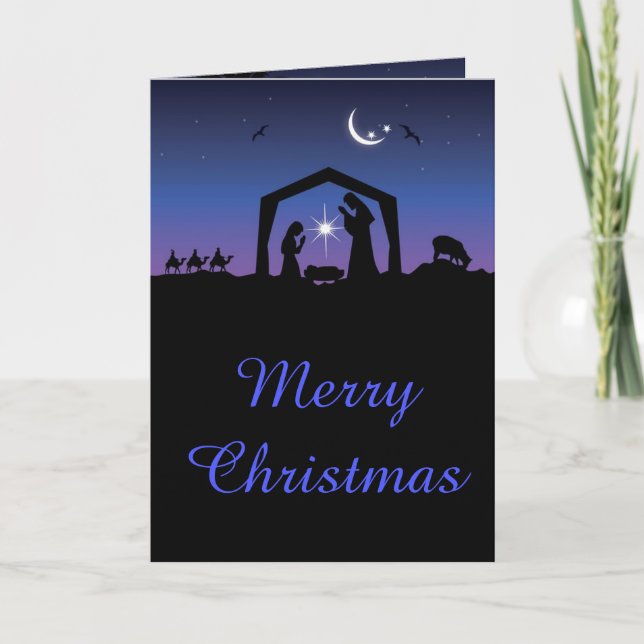 Merry Christmas Nativity of Jesus Holiday Card (Front)