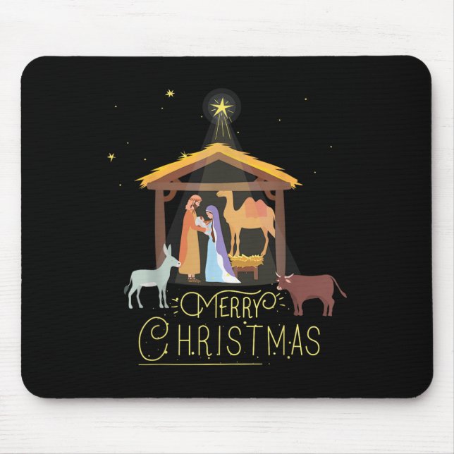 Merry Christmas - Nativity Scene North Star - Baby Mouse Pad (Front)