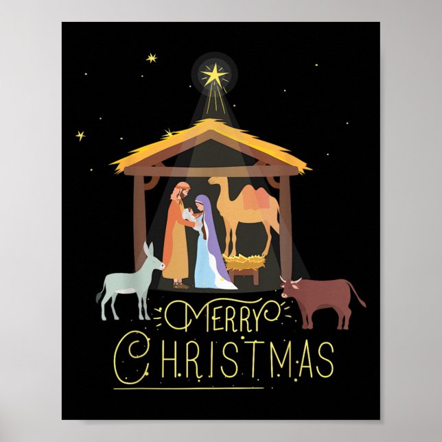 Merry Christmas - Nativity Scene North Star - Baby Poster (Front)