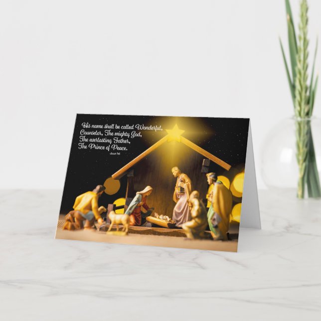 Merry Christmas Nativity Scene Photograph Holiday Card (Front)