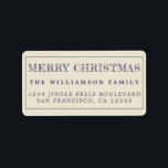 Merry Christmas Navy Blue Antique Return Address Label<br><div class="desc">Add some extra cheer to your holiday cards and invitations with our festive Merry Christmas return address labels. This stylish Christmas design features 'Merry Christmas' in navy blue modern typography on an antique white background. Simply add your name and address. Exclusively designed for you by Happy Dolphin Studio. If you...</div>