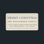 Merry Christmas Navy Blue Antique Return Address Label<br><div class="desc">Add some extra cheer to your holiday cards and invitations with our festive Merry Christmas return address labels. This stylish Christmas design features 'Merry Christmas' in navy blue modern typography on an antique white background. Simply add your name and address. Exclusively designed for you by Happy Dolphin Studio. If you...</div>