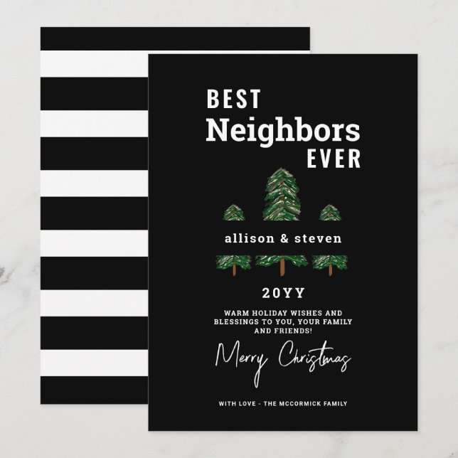 Merry Christmas Neighbour Holiday Card (Front/Back)