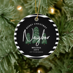 Merry Christmas Neighbour Personalized Custom Ceramic Ornament