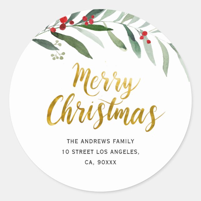merry christmas new address holiday sticker (Front)
