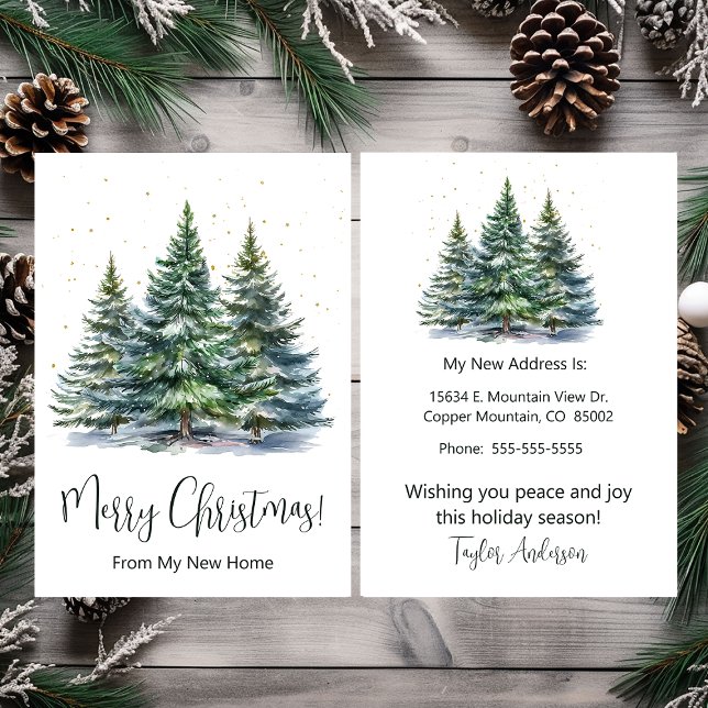 Merry Christmas New Home Pine Trees Announcement (Creator Uploaded)