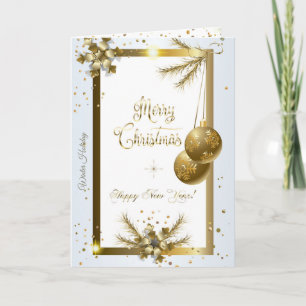 Merry Christmas & New Year! 2021 Gold Luxury Holiday Card
