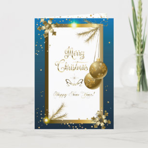 Merry Christmas & New Year! 2021 Gold Luxury Holiday Card