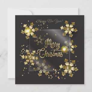 Merry Christmas & New Year! 2022 Gold Luxury Holiday Card