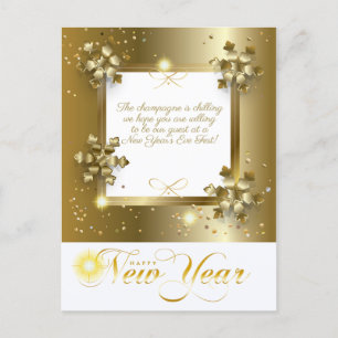 Merry Christmas & New Year! 2024 Gold Luxury Holiday Postcard