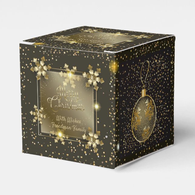 Merry Christmas & New Year! 20XX Gold Luxury Favor Box (Front Side)