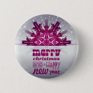 Merry christmas new year 2 inch round button