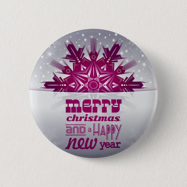 Merry christmas new year 2 inch round button (Front)