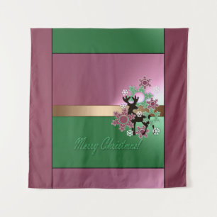 Merry Christmas! , new year , Christmas deer, snow Tapestry