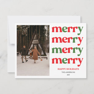 Merry Christmas New Year Cute Colourful Holiday  Card