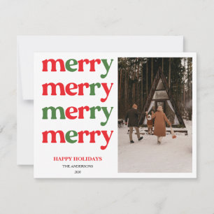Merry Christmas New Year Cute Colourful Holiday  Card