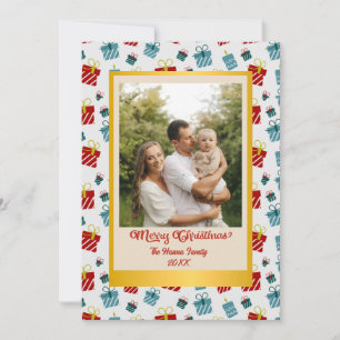 Merry Christmas & New Year gift background pattern Holiday Card
