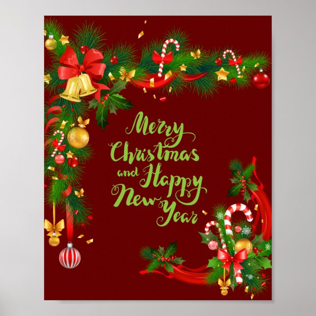 Merry Christmas & New Year Poster (Front)
