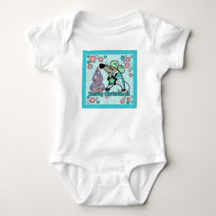 Merry Christmas New Year Symbol Mouse Cartoon cute Baby Bodysuit