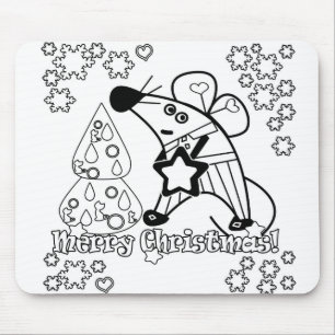 Merry Christmas New Year Symbol Mouse Cartoon cute Pad