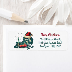 Merry Christmas New York Holiday Return Address