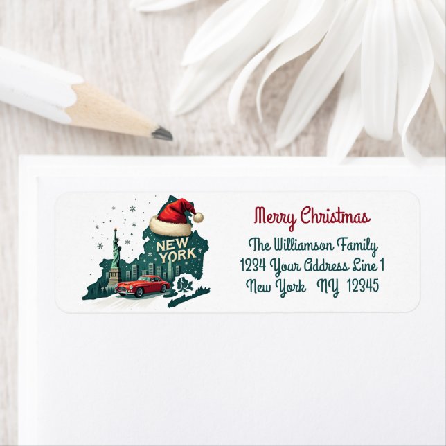 Merry Christmas New York Holiday Return Address (Insitu)