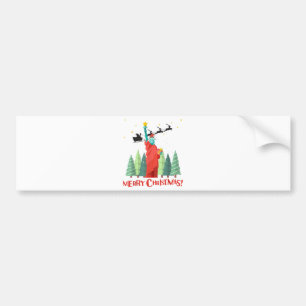 Merry Christmas New York Santa Claus Statue Of Lib Bumper Sticker