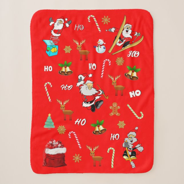Merry Christmas Nice Naughty 25 December Christmas Sherpa Blanket (Front)