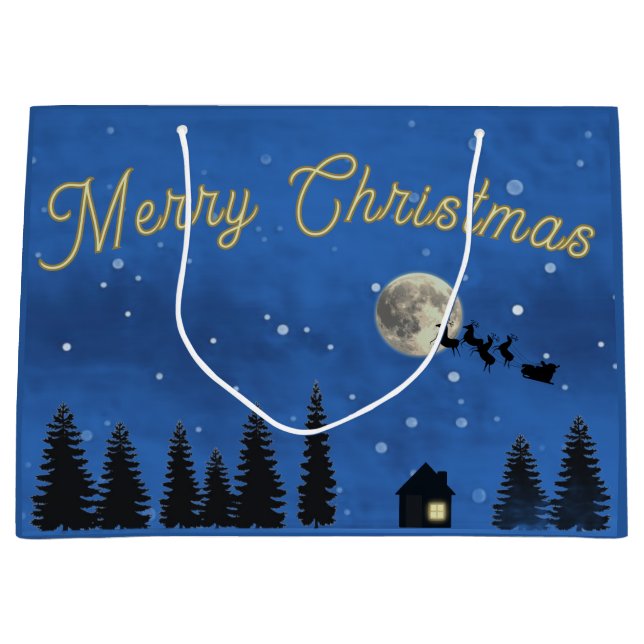Merry Christmas Night Sky Gift Bag (Front)