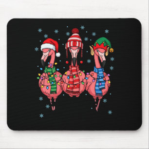 Merry Christmas Nk Flamingo Santa Hat Matching Fam Mouse Pad