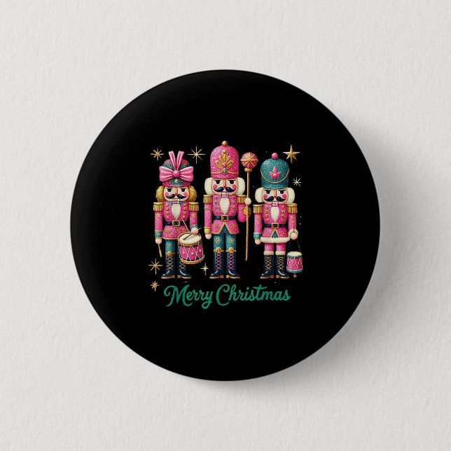 Merry Christmas Nk Nutcracker Fantasy  2 Inch Round Button (Front)