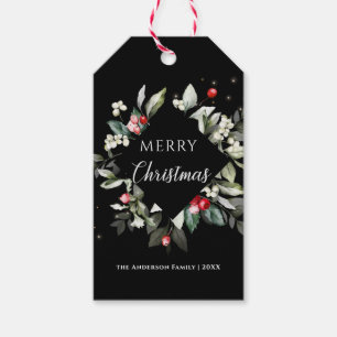 Merry Christmas   Noel Holly Berries Gift Tags