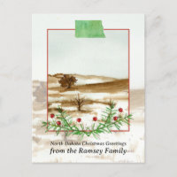 Merry Christmas North Dakota Great Plains Winter