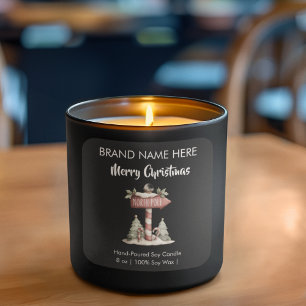 Merry Christmas North Pole Candle Labels