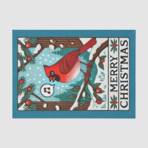 Merry Christmas northern Red Cardinal              Tissue Paper