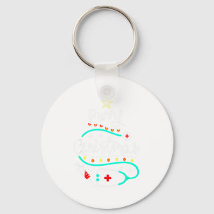 Merry Christmas Nurse Doctor Stethoscope Christmas Keychain