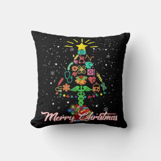 Merry Christmas Nurse Funny PICU Nurse Christmas Throw Pillow