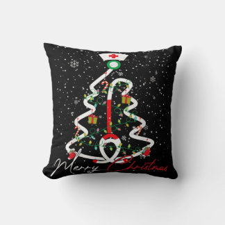 Merry Christmas Nurse Funny PICU Nurse Christmas Throw Pillow