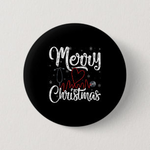 Merry Christmas Nurse Nursing Stethoscope, 2 Inch Round Button