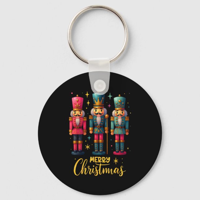 Merry Christmas Nutcracker Ballet Dance Women Kids Keychain (Front)