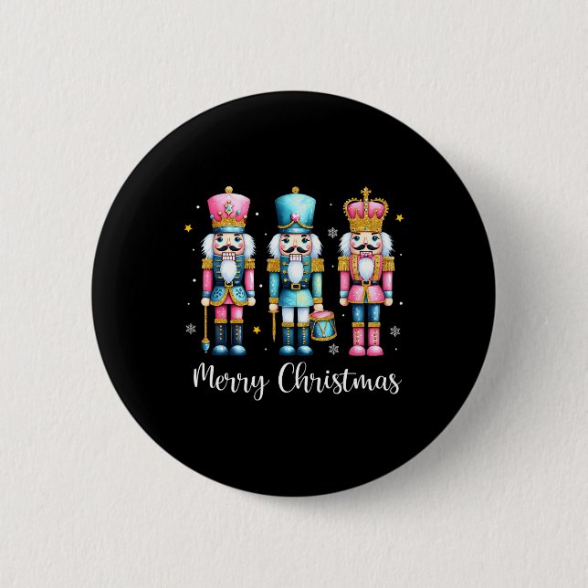 Merry Christmas Nutcracker Ballet Festive Xmas Men 2 Inch Round Button (Front)