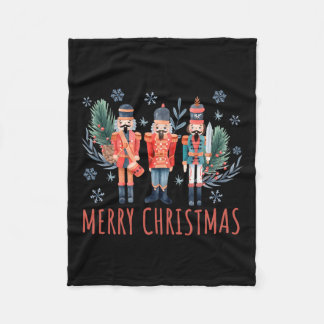 Merry Christmas Nutcracker Ballet Festive Xmas Men Fleece Blanket