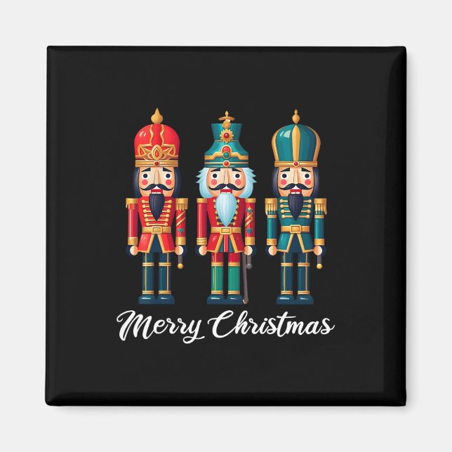 Merry Christmas Nutcracker Ballet Festive Xmas Men Magnet (Front)