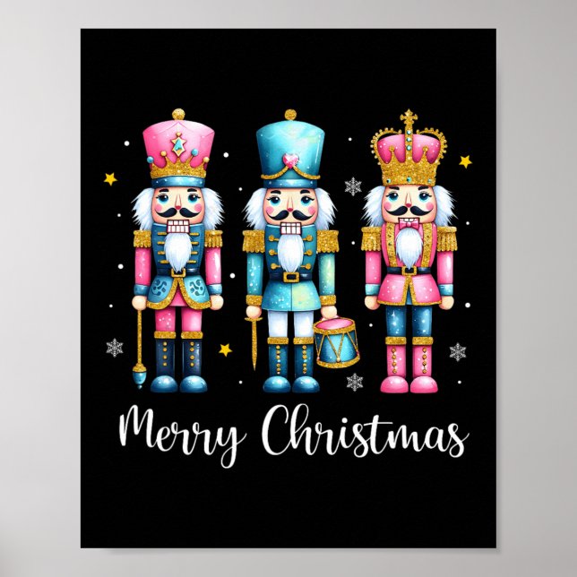 Merry Christmas Nutcracker Ballet Festive Xmas Men Poster (Front)