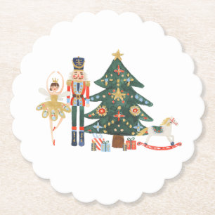 Merry Christmas Nutcracker Ballet Paper Coaster