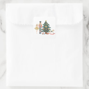 Merry Christmas Nutcracker Ballet Square Sticker