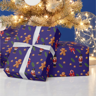 Merry Christmas Nutcracker, Candy Cane & Gingerbre Wrapping Paper