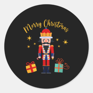 Merry Christmas - Nutcracker  Classic Round Sticker