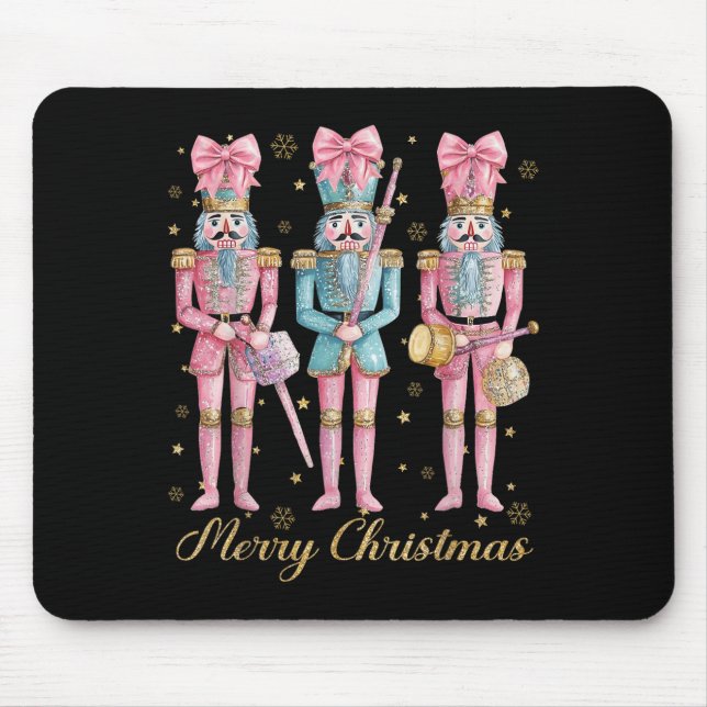 Merry Christmas Nutcracker Coquette Nk Bow Xmas Ho Mouse Pad (Front)