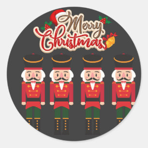 Merry Christmas Nutcracker Festive Holiday Tee  Classic Round Sticker